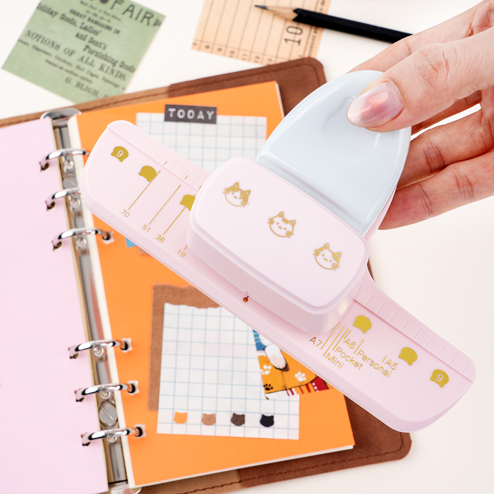 Paper Punch 3 Hole - مثقاب ثلاثي الفتحات بتصميم رأس قطة