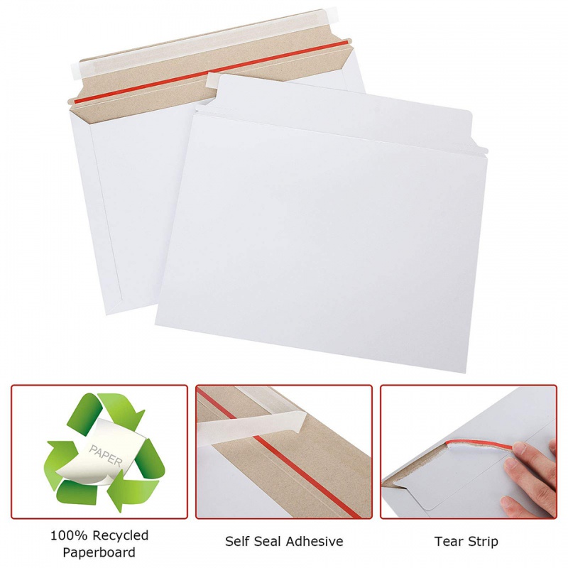 Letter Envelope Kraft - 25 قطعة من المغلفات الصلبة البيضاء
