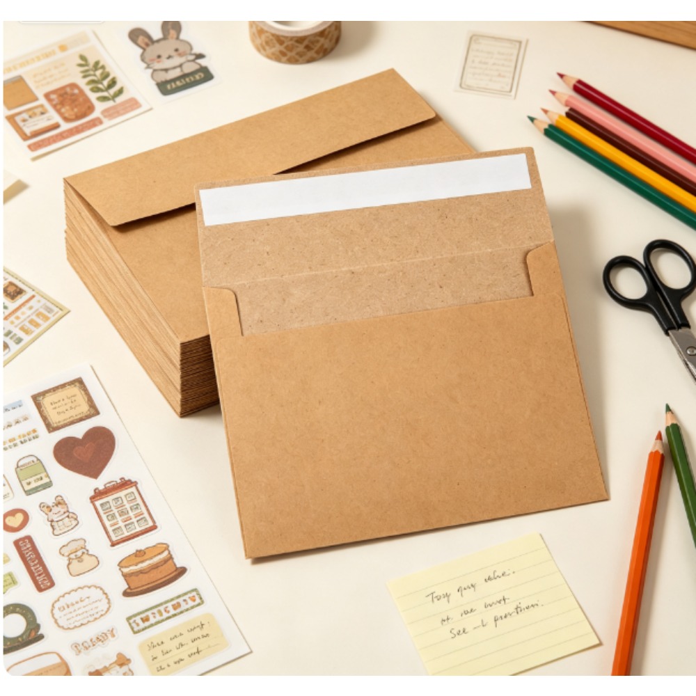 Letter Envelope Kraft - 50 ظرفًا من ورق الكرافت -