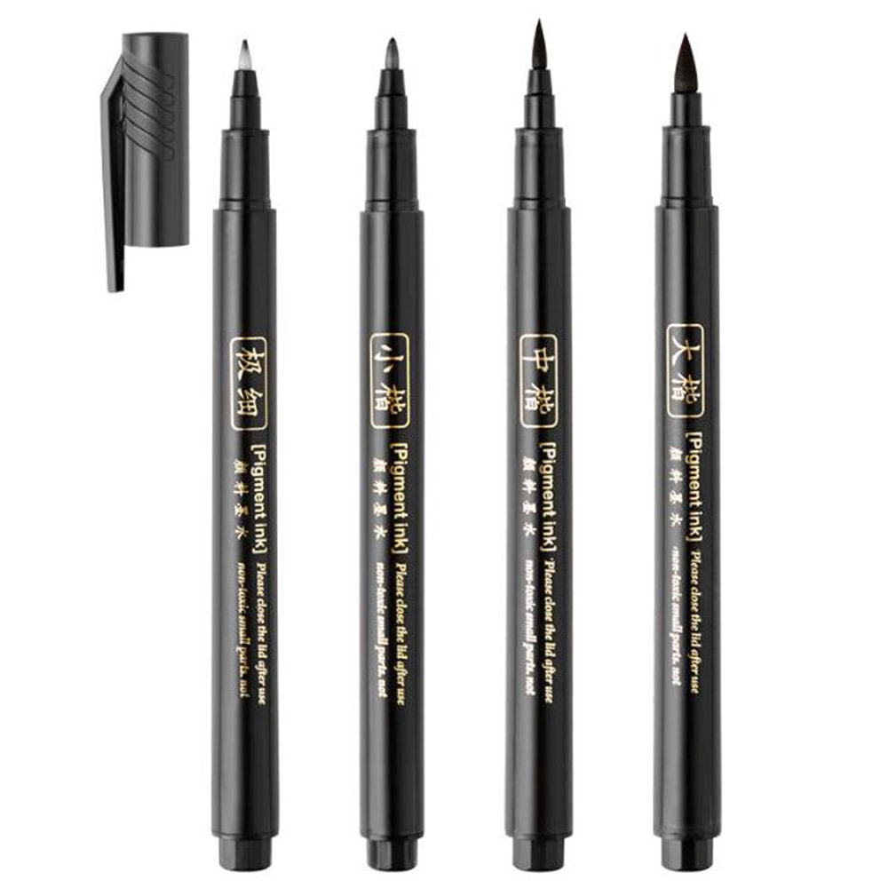 Stationery Supplier - 4 قطعة قلم فرشاة قلم الخط