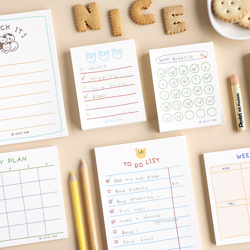 Office Stationery Supply List - دفتر مذكرات لطيف بتصميم مخطط (100