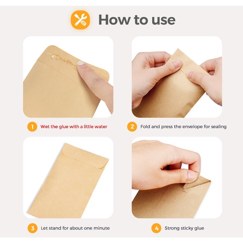 50 قطعة من أظرف النقود، حاويات - مراجعة Letter Envelope Kraft وسعره