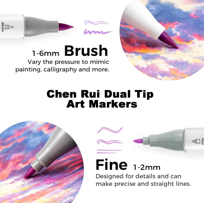 مجموعة أقلام تلوين كحولية Chen - مراجعة Copic Marker Sketch وسعره