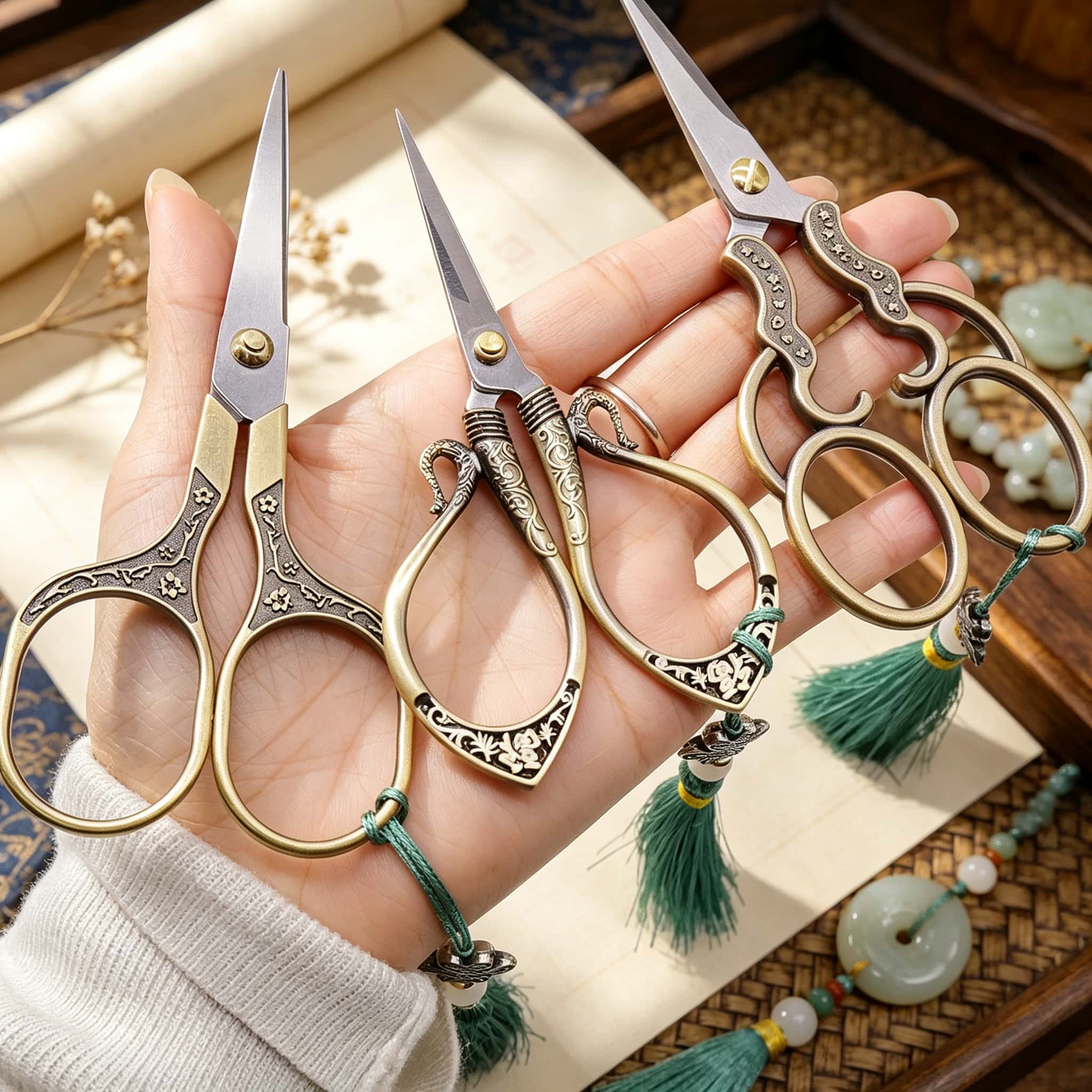 مقص خياطة عتيق الطراز، مجموعة  - مراجعة Scissors Stainless Craft وسعره