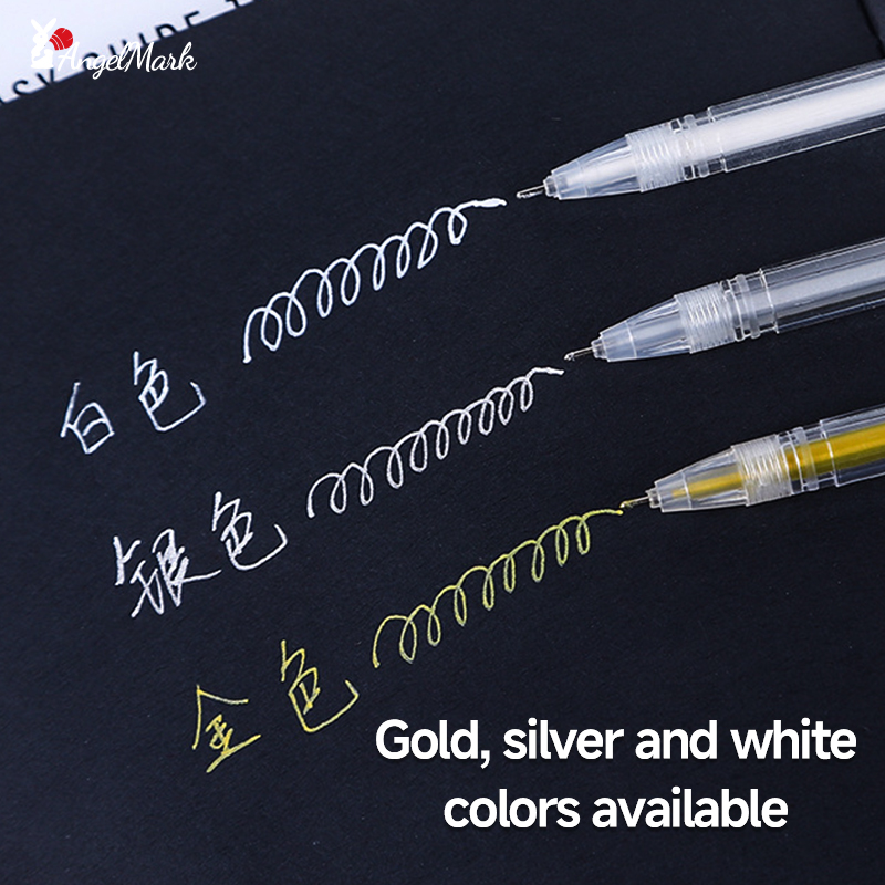 الذهب الأبيض الفضة الكلاسيكية  - مراجعة Gel Ink Pen Set وسعره