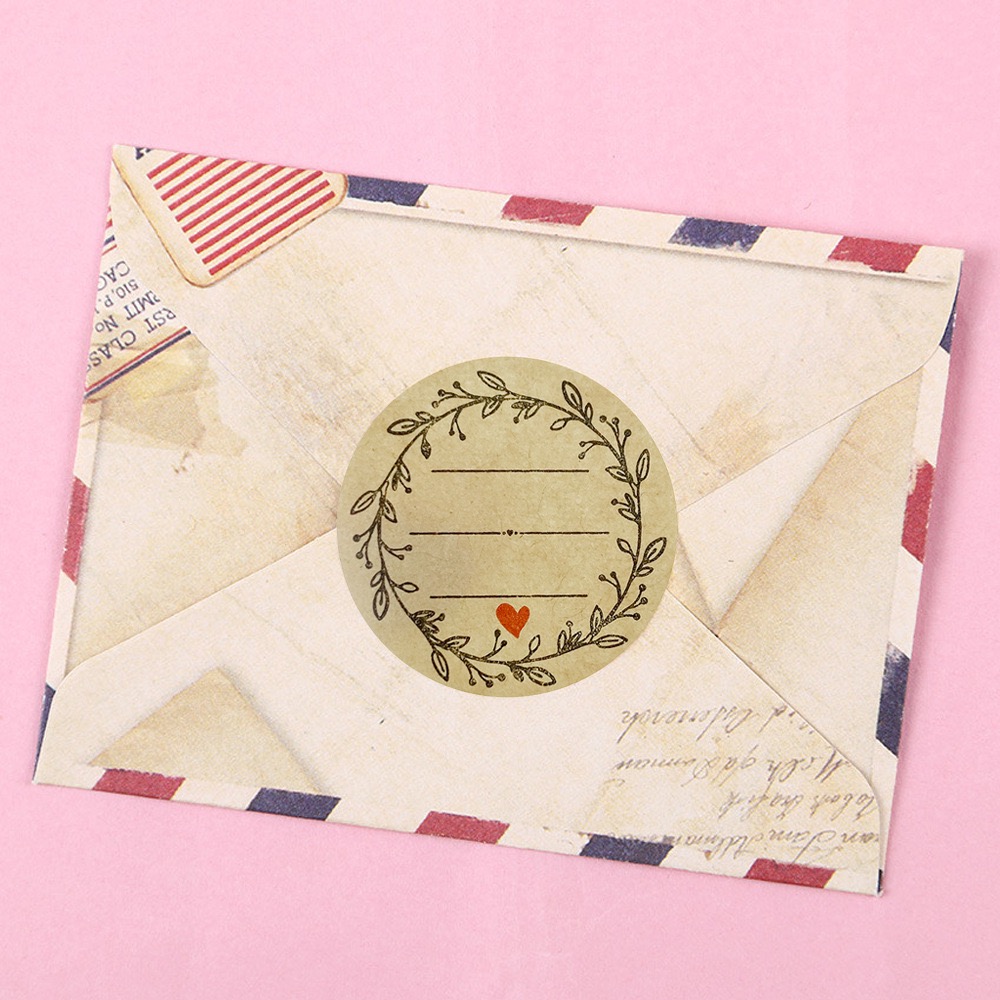 500 قطعة/لفة ملصقات ورق كرافت  - مراجعة Letter Envelope Kraft وسعره